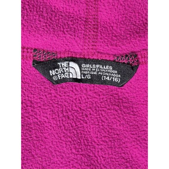 The North Face Hooded Fleece Jacket Pink Girls Size 14/16 Large, Full Zip - Picture 7 of 8